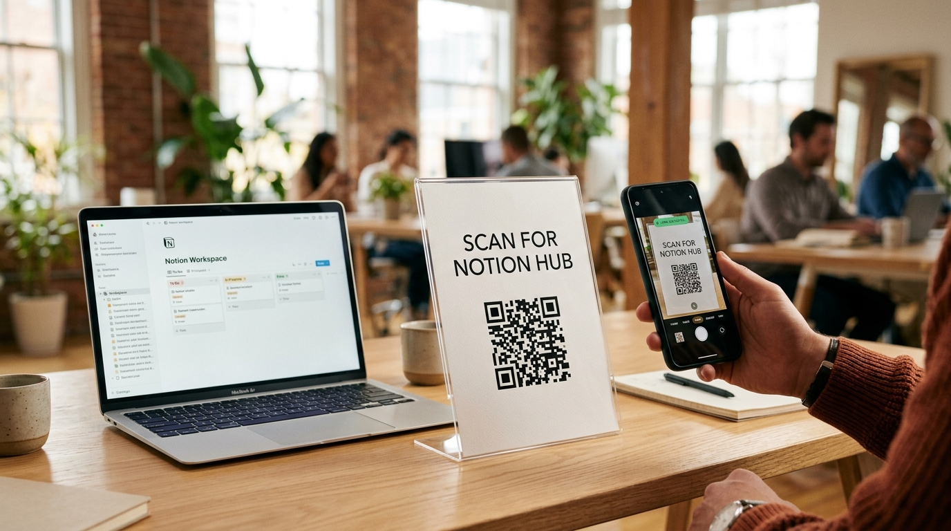 Notion Workspace QR Code Hero