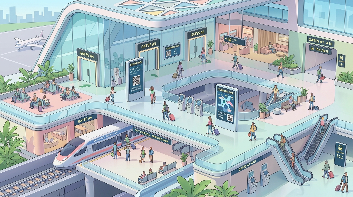 Using QR Codes for Airports and Transit Hubs