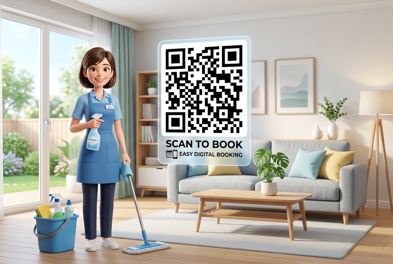 Using QR Codes for Cleaning Services and Maid Agencies