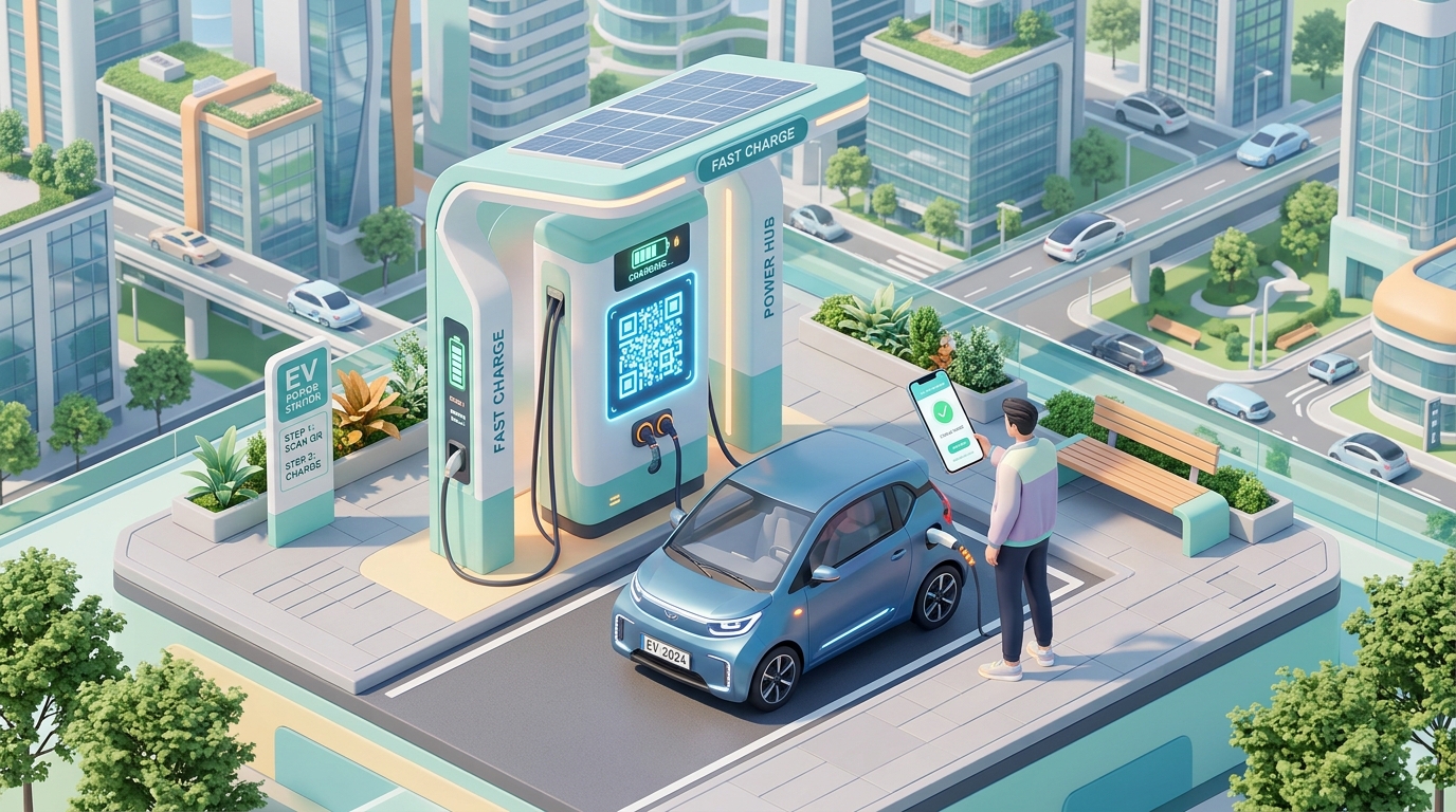 Using QR Codes for EV Charging Stations and Smart Mobility Services