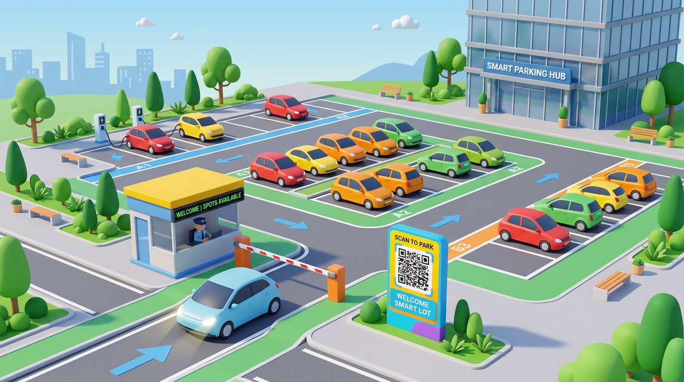 Using QR Codes for Parking Lot Management and Mobile Payments