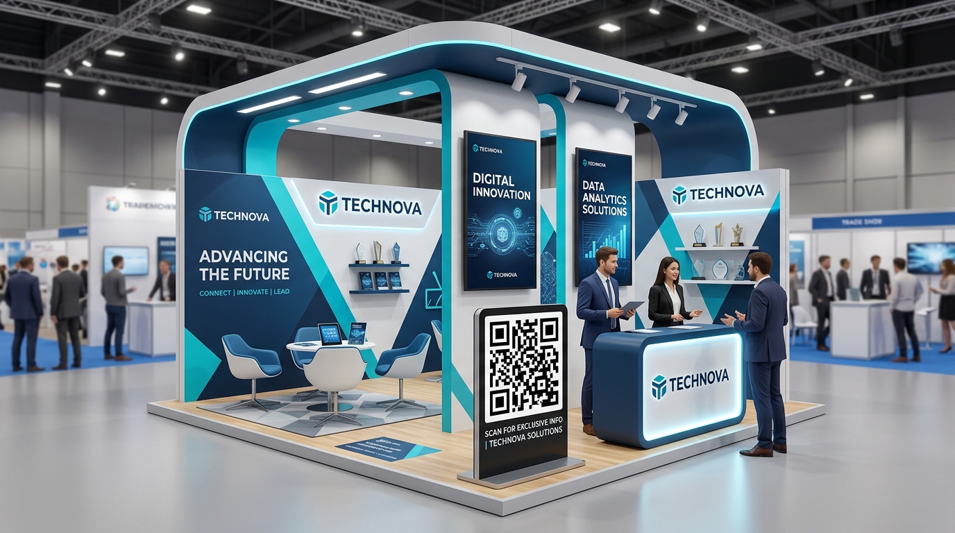 Trade Show Booth with QR Codes